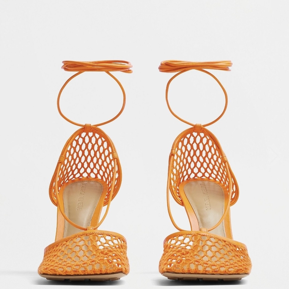 Bottega Veneta Tangerine Mesh Sandales